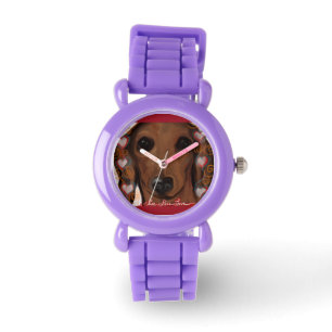 Roter Dachshund   Armbanduhr