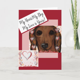 Roter Dachshund   Dankeskarte