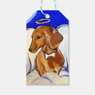 Roter Dachshund Engel Geschenkanhänger