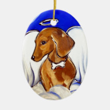 Roter Dachshund Engel