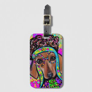 ROTER DACHSHUND GEPÄCKANHÄNGER