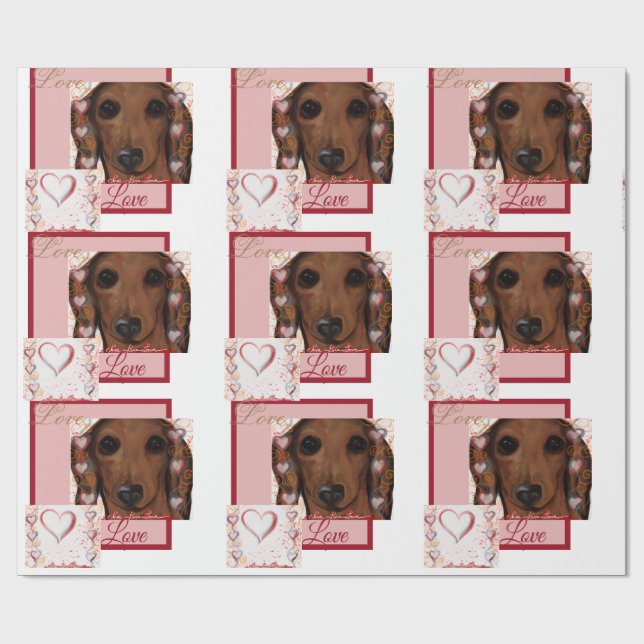 Roter Dachshund   Geschenkpapier (Flach)