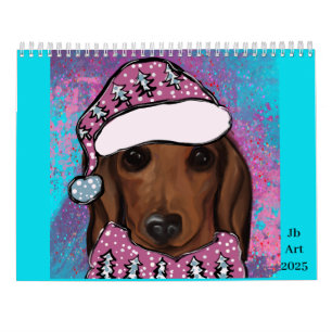 Roter Dachshund Kalender