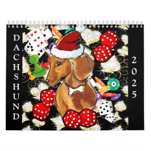 Roter Dachshund Kalender
