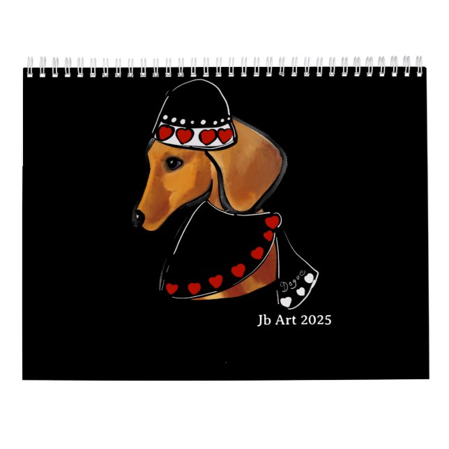 Roter Dachshund  Kalender (Rückseite)