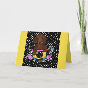 Roter Dachshund Karte