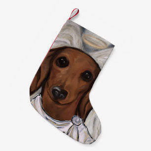 Roter Dachshund Kleiner Weihnachtsstrumpf
