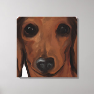 ROTER DACHSHUND LEINWANDDRUCK