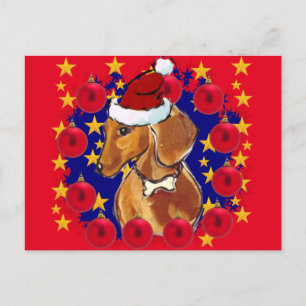 ROTER DACHSHUND POSTKARTE