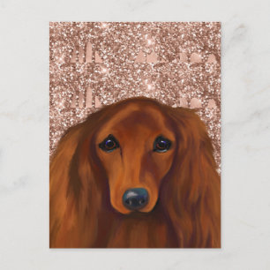 ROTER DAChSHUND Postkarte