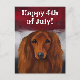 ROTER DACHSHUND POSTKARTE