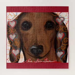 Roter Dachshund  Puzzle