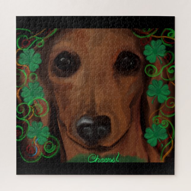 Roter Dachshund Puzzle (Vertikal)