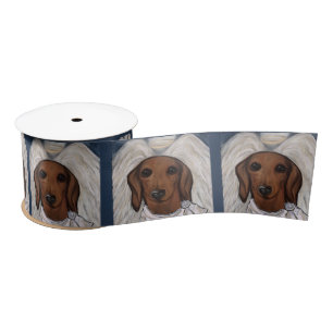 Roter Dachshund Satinband