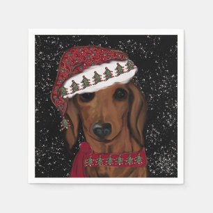 Roter Dachshund  Serviette