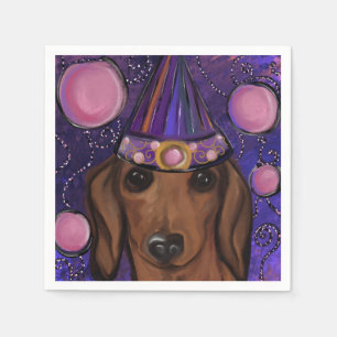 Roter Dachshund Serviette