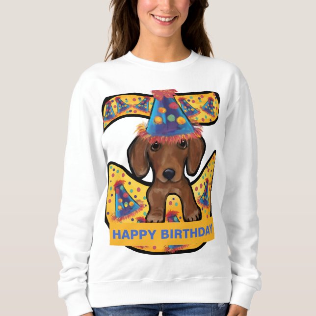 ROTER DACHSHUND SWEATSHIRT (Vorderseite)