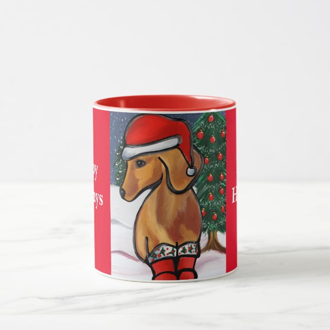Roter Dachshund Tasse (Zentrum)