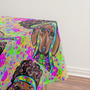 ROTER DACHSHUND TISCHDECKE