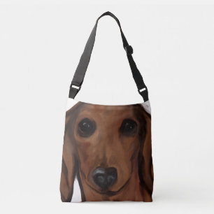 ROTER DACHSHUND TRAGETASCHEN MIT LANGEN TRÄGERN
