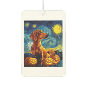 Roter Dachshund von van gogh Sternennacht Hallowee Autolufterfrischer