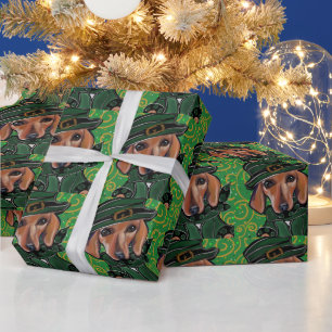 ROTER DACHSUND GESCHENKPAPIER