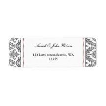 roter Damast, Adressenaufkleber