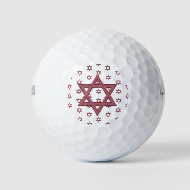 Roter Davidstern Nahtlos Golfball (Vorderseite)