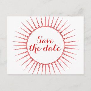 Roter Deko Retro Save the Date Postkarte