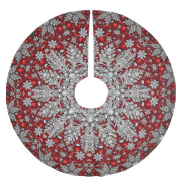 Roter dekorativer Baumrock Polyester Weihnachtsbaumdecke