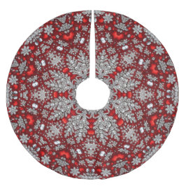 Roter dekorativer Baumrock Polyester Weihnachtsbaumdecke