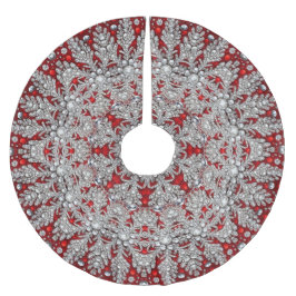 Roter dekorativer Baumrock Polyester Weihnachtsbaumdecke