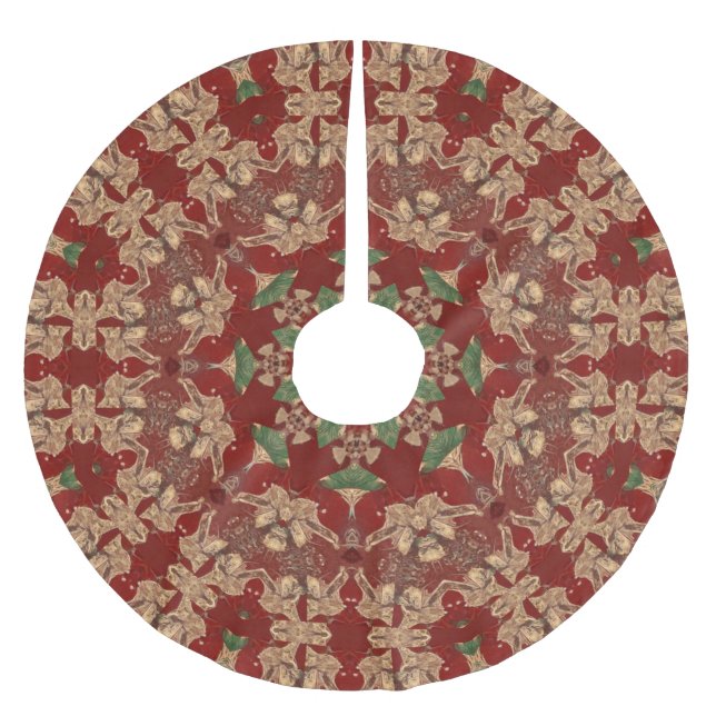 Roter Dekorativer Baumschurz Polyester Weihnachtsbaumdecke (Vorderseite)