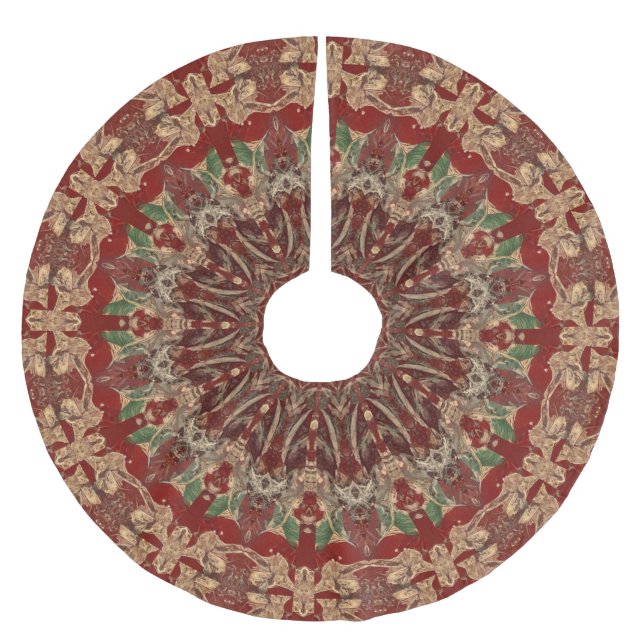 Roter Dekorativer Baumskirt Polyester Weihnachtsbaumdecke (Vorderseite)