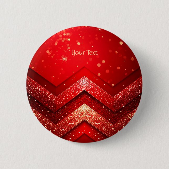 Roter Dekorativer Glitterknopf Button (Vorderseite)