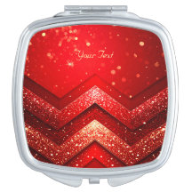 Roter dekorativer Glitzer Compact Mirror