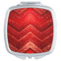Roter dekorativer Glitzer Compact Mirror