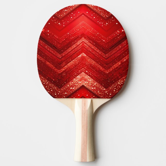 Roter dekorativer Glitzer Ping Pong Paddle Tischtennis Schläger (Vorderseite)