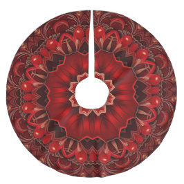 Roter Dekorativer Weihnachtsbaum Skirt Polyester Weihnachtsbaumdecke