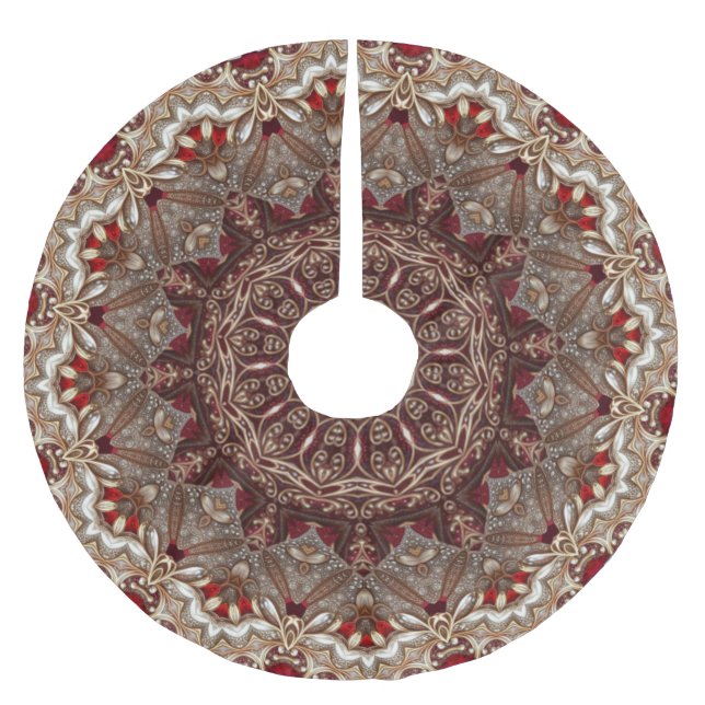 Roter dekorativer Weihnachtsbaumrock Polyester Weihnachtsbaumdecke (Vorderseite)