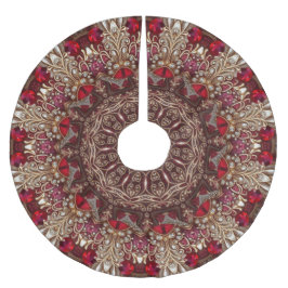 Roter dekorativer Weihnachtsbaumrock Polyester Weihnachtsbaumdecke