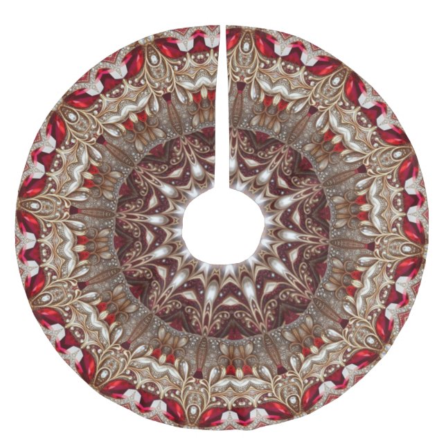 Roter dekorativer Weihnachtsbaumrock Polyester Weihnachtsbaumdecke (Vorderseite)