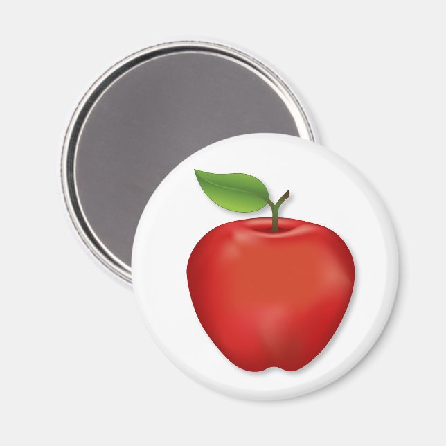 Roter Delicious Apfel  Magnet (Vorderseite/Rückseite)