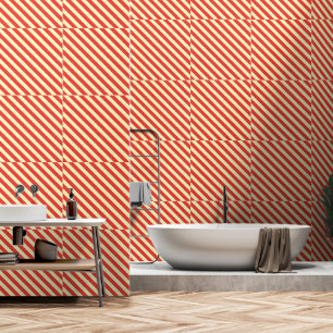 Roter Diagonalstreifen Tapete