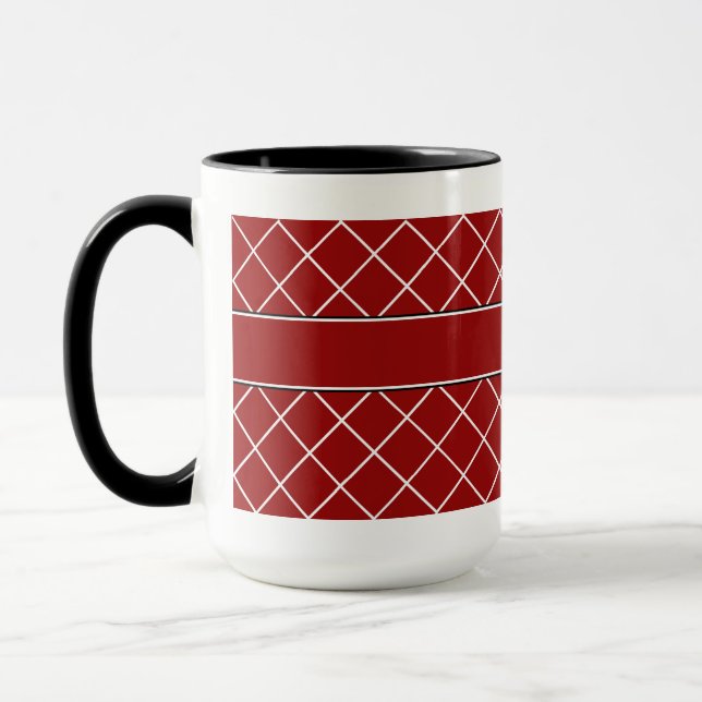 Roter Diamant-mit Monogramm Männer Tasse (Links)