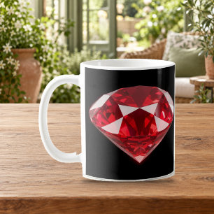 Roter Diamant-Rubin-Edelstein Luxus-Schwarze Tasse