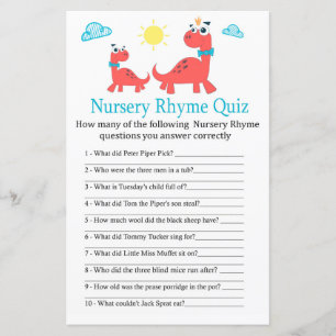 Roter Dinosaurier Kinderzimmer Rhyme Quiz Babydusc