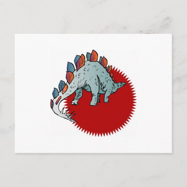 Roter Dinosaurier Postkarte (Vorderseite)