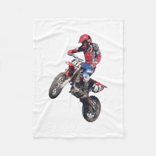 Roter Dirt Bike Fleecedecke