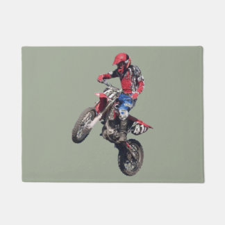 Roter Dirt Bike Fußmatte